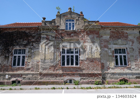 Destroyed house as a result of the war for independence in Pakrac, Croatia 134603824