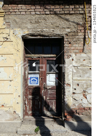 Destroyed house as a result of the war for independence in Pakrac, Croatia 134603825