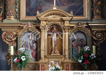 Altar in the Basilica of the Sacred Heart of Jesus in Zagreb, Croatia 134603833