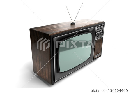Retro television set isolated on white background - 3D illustration Retro television set isolated on white background - 3D illustration 134604440