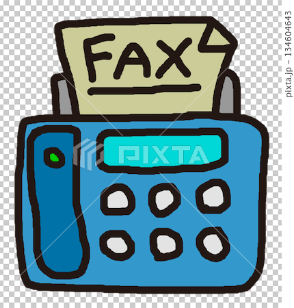 オフィスで文書やFAXを送信したり受信するファックスの本体イラスト 134604643