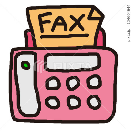 オフィスで文書やFAXを送信したり受信するファックスの本体イラスト オフィスで文書やFAXを送信したり受信するファックスの本体イラスト 134604644