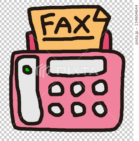 オフィスで文書やFAXを送信したり受信するファックスの本体イラスト オフィスで文書やFAXを送信したり受信するファックスの本体イラスト 134604644