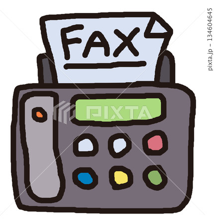オフィスで文書やFAXを送信したり受信するファックスの本体イラスト 134604645