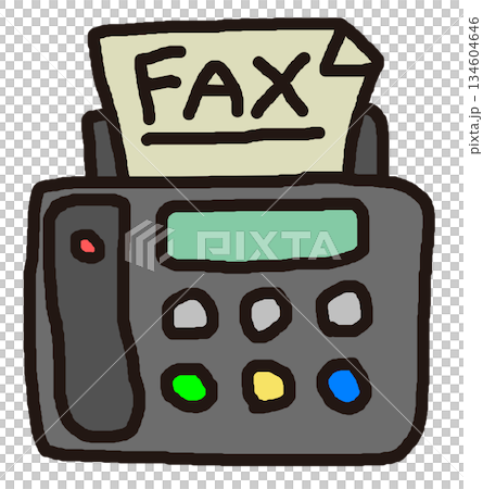 オフィスで文書やFAXを送信したり受信するファックスの本体イラスト 134604646