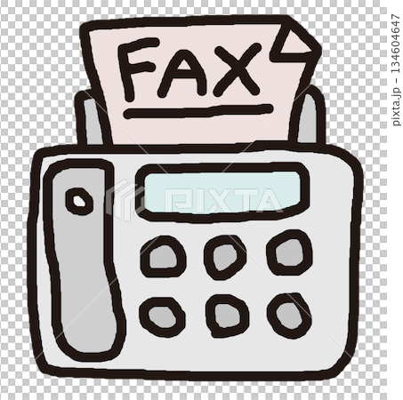 Illustration of a fax machine for sending and receiving documents and faxes in the office Illustration of a fax machine for sending and receiving documents and faxes in the office 134604647