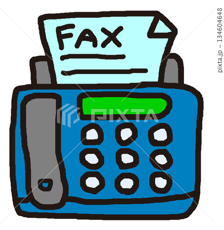 オフィスで文書やFAXを送信したり受信するファックスの本体イラスト 134604648