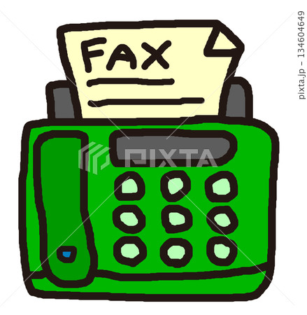 オフィスで文書やFAXを送信したり受信するファックスの本体イラスト 134604649