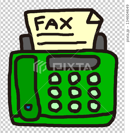 オフィスで文書やFAXを送信したり受信するファックスの本体イラスト 134604649