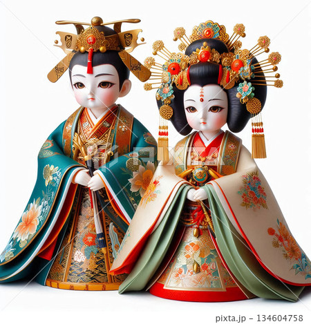 かわいらしい雛祭りキャラクター かわいらしい雛祭りキャラクター 134604758