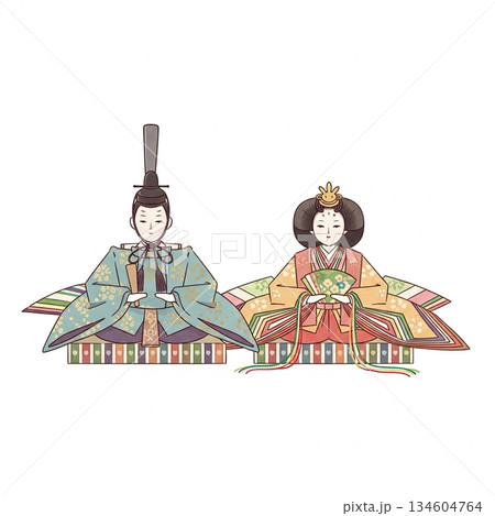 清潔感のあるひな祭りイラスト素材 清潔感のあるひな祭りイラスト素材 134604764
