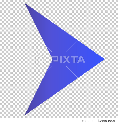 A simple right-pointing triangular arrow with a blue gradient 134604956