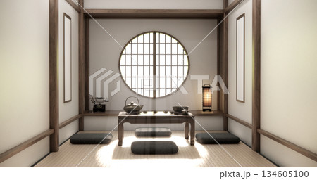 low table in room Japanese style with decoration muji minimal. 3D rendering 134605100