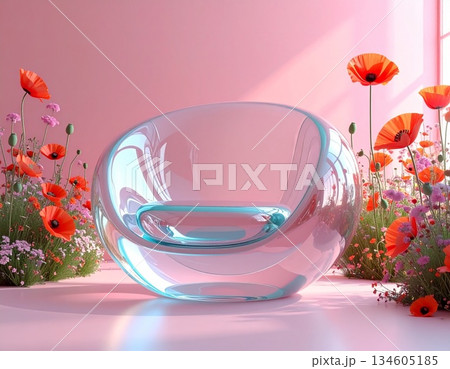 flowers in a vase on a table 134605185
