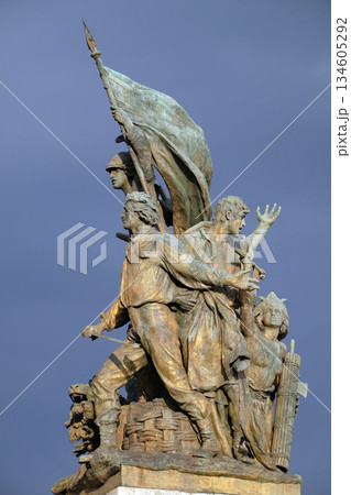 Memorial to ancient fighters in front of the Monomento a Vittorio Emanuele II, Altare della Patria, Rome, Italy 134605292