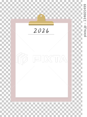 2026の手書きの文字と白紙を挟んだバインダー - シンプルでおしゃれな2026年の目標･計画の素材 134605499