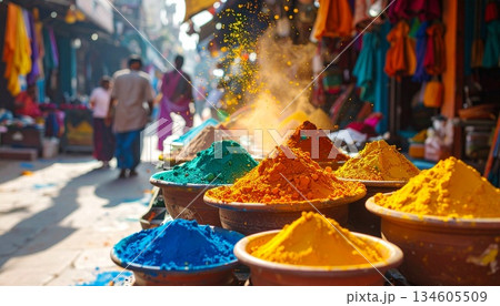 colorful spices on the bazaar colorful spices on the bazaar 134605509
