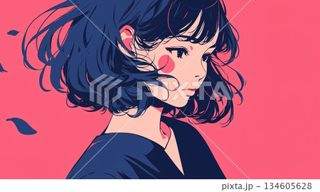 黒いシャツの女性 134605628