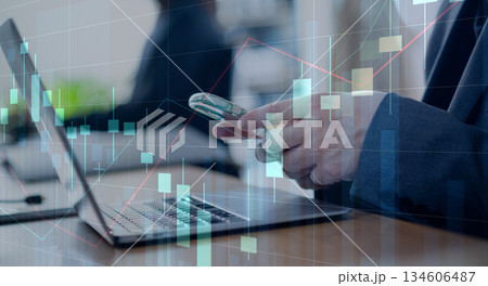 金融トレードにおける株価チャート分析のビジネスイメージ 金融トレードにおける株価チャート分析のビジネスイメージ 134606487