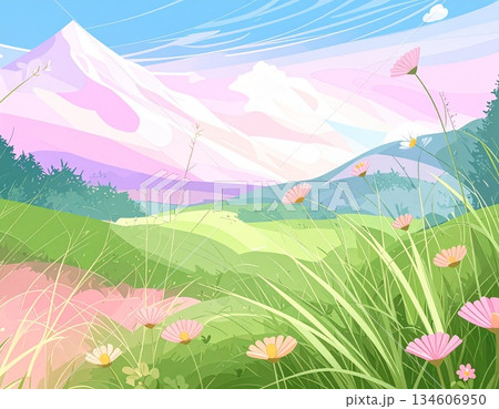 landscape with mountains landscape with mountains 134606950