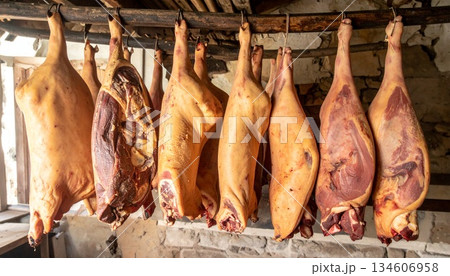 dried fish on the counter 134606958
