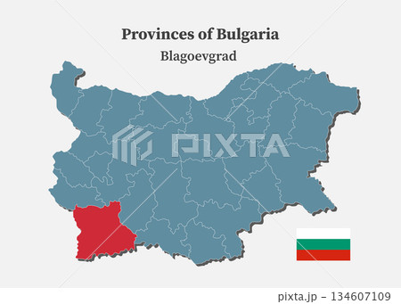 Vector map of Bulgaria - Blagoevgrad Province Vector map of Bulgaria - Blagoevgrad Province 134607109
