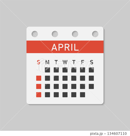 Vector template icon page calendar, month April Vector template icon page calendar, month April 134607110