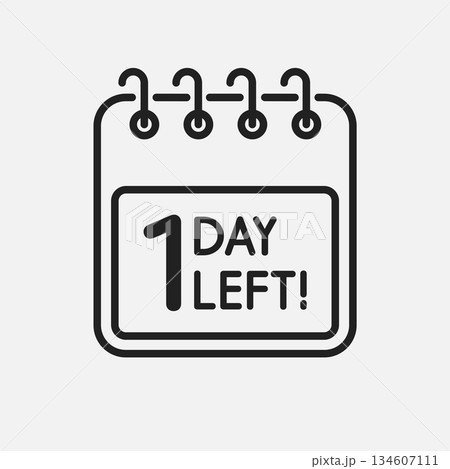 Countdown daily page calendar icon - 1 day left 134607111