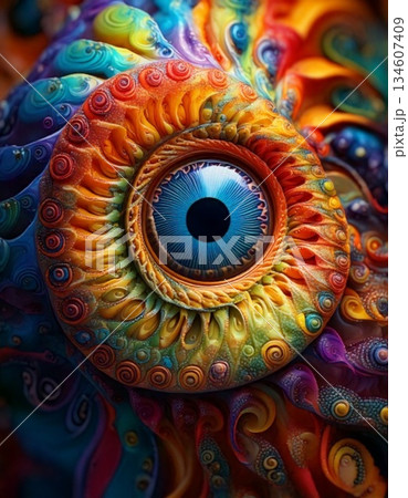 face art of peacock and flower 134607409