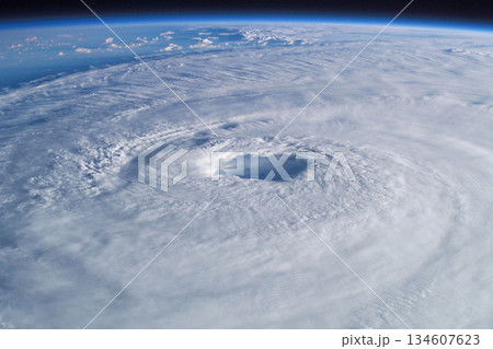 Hurricane Melissa 2025. Powerful hurricane seen from space with a clearly defined eye, swirling clouds. Super Typhoon, tropical storm, cyclone, hurricane, tornado, over ocean. Weather background Hurricane Melissa 2025. Powerful hurricane seen from space with a clearly defined eye, swirling clouds. Super Typhoon, tropical storm, cyclone, hurricane, tornado, over ocean. Weather background 134607623