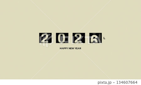 Gasoline meter 2026, creative idea. Fuel column, concept. Counter 2025 changes to 2026 on beige background. Happy New Year Gasoline meter 2026, creative idea. Fuel column, concept. Counter 2025 changes to 2026 on beige background. Happy New Year 134607664
