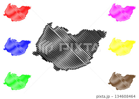 Imereti region (Republic of Georgia - country, Administrative divisions of Georgia) map vector illustration, scribble sketch Imereti map 134608464