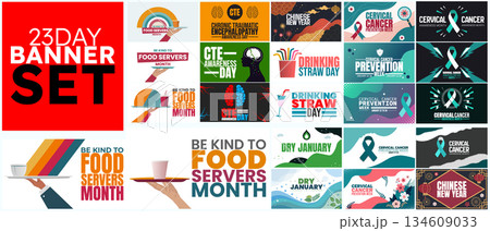 23 Days banner set design templet 23 Days banner set design templet 134609033