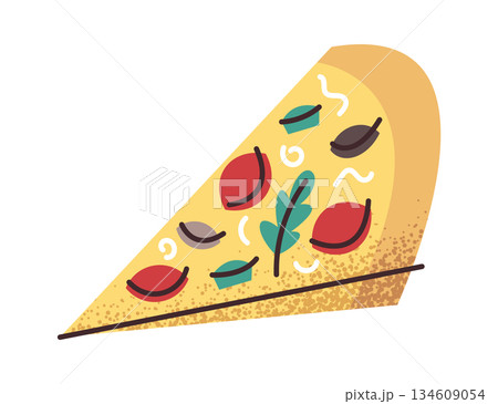 Pizza slice sticker fast food 134609054