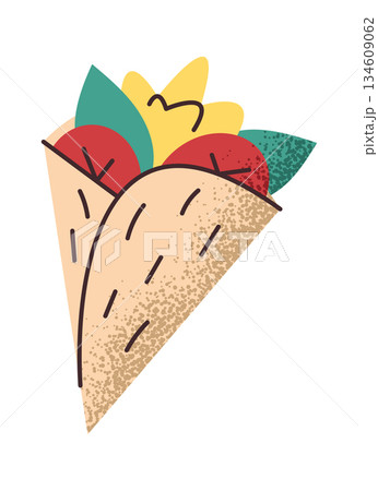 Appetizing tortilla street food sticker 134609062