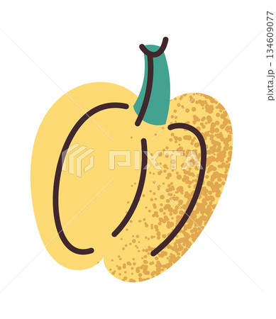 Yellow pepper fresh vegetable sticker Yellow pepper fresh vegetable sticker 134609077