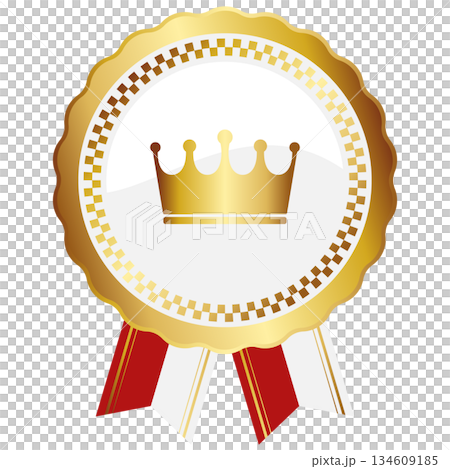Luxurious crown emblem in white and gold Luxurious crown emblem in white and gold 134609185