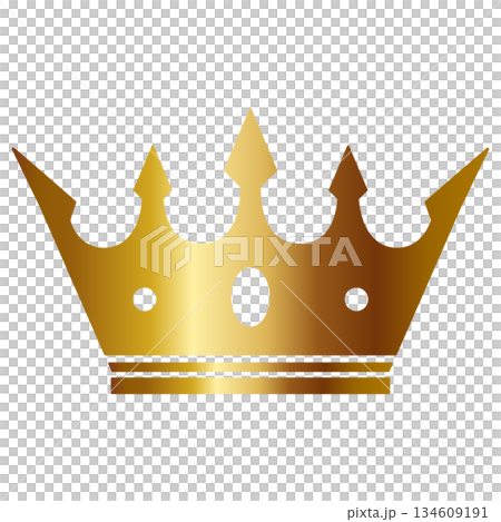Luxurious crown icon, gold 134609191