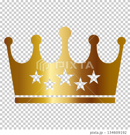 Luxurious crown icon, gold 134609192