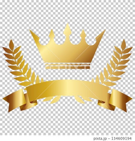 奢華的金色皇冠徽章 134609194
