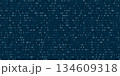 Binary code data stream with encrypted numbers and blue neon glow for cyber security, network technology and futuristic abstract background. Hacking concept, AI algorithm, virtual dark matrix grid 134609318