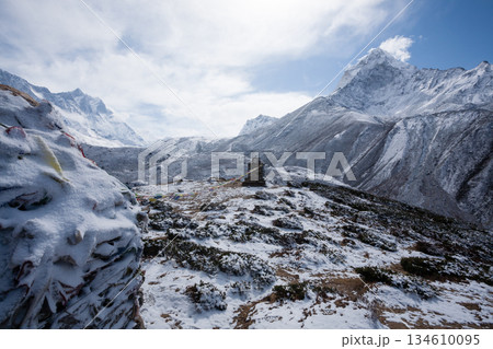 Landscape from Pheriche town area, EBC trekking, Periche pass, Nepal Landscape from Pheriche town area, EBC trekking, Periche pass, Nepal 134610095