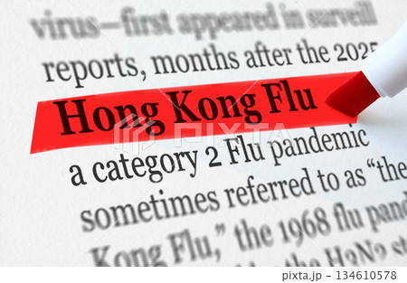 the definition of the word Hong Kong Flu highlighted in blue 134610578