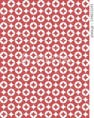 臙脂色の七宝柄の背景 134611243