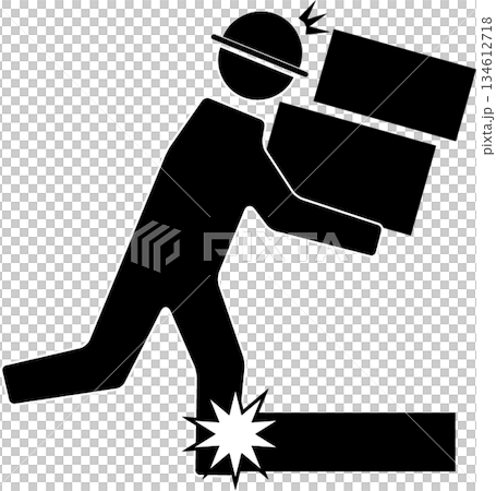Pictogram person falling over with luggage 134612718