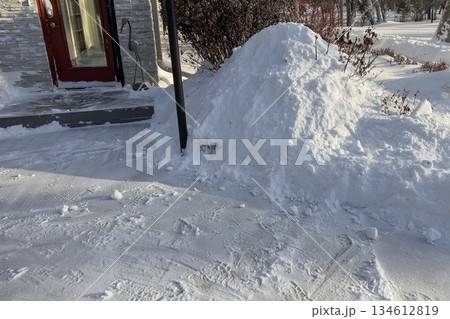 Snowy Sidewalk After Severe Winter Storm 134612819