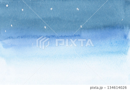 透明水彩で描いた夜空のイラスト 134614026