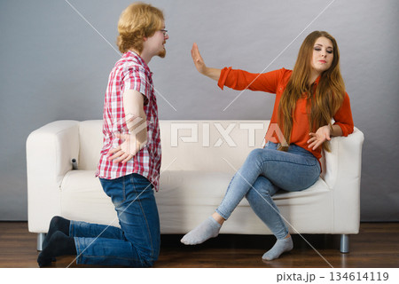 Man begging for forgiveness his woman Man begging for forgiveness his woman 134614119