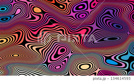 Vivid Abstract Lines In Color Swirl. Dynamic Shapes, Vibrant Texture, And Modern Art. Use For Creative Projects And Mood, With vector illustration background 134614593