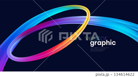 Vibrant Color Swirl. Abstract Curve and Loop Ribbons For Branding. Modern Design, vector illustration background Vibrant Color Swirl. Abstract Curve and Loop Ribbons For Branding. Modern Design, vector illustration background 134614622